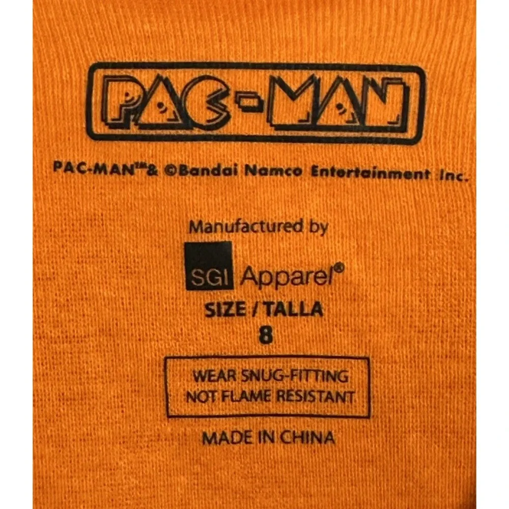 Children's Pajama Set, Size 8 New PAC-man Halloween - Glow In The Dark